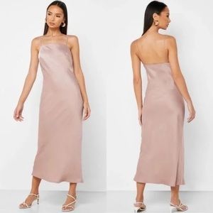 TopShop high neck blush midi dress [flawed]